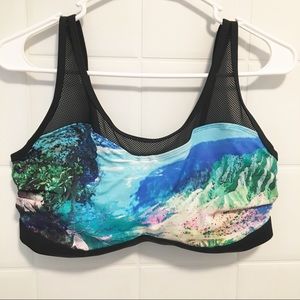 Athleta tropical painting print bikini top 38D/DD